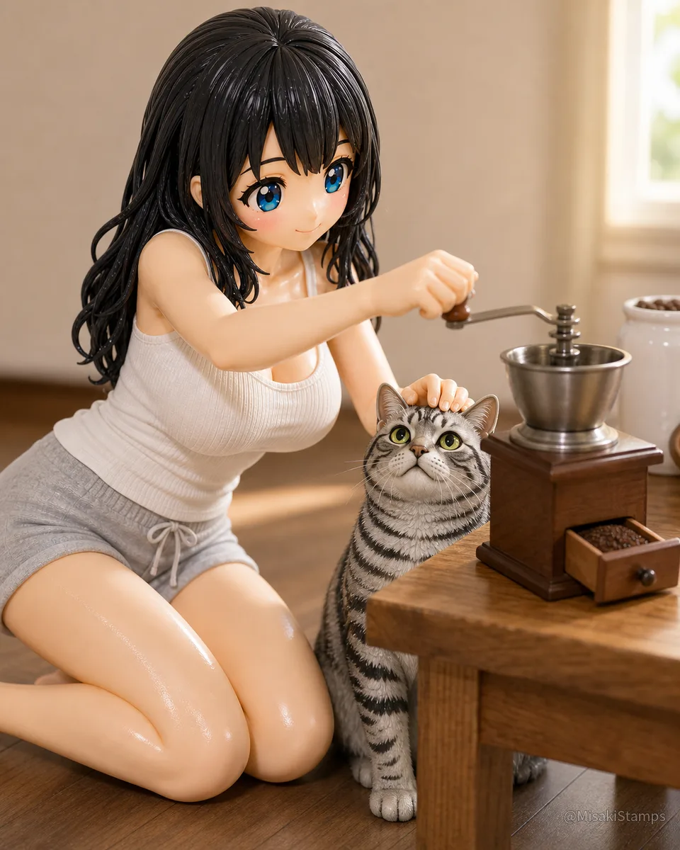 2026年9月4日、朝06:50に作ったMisaki。クレイ風3Dイラスト。