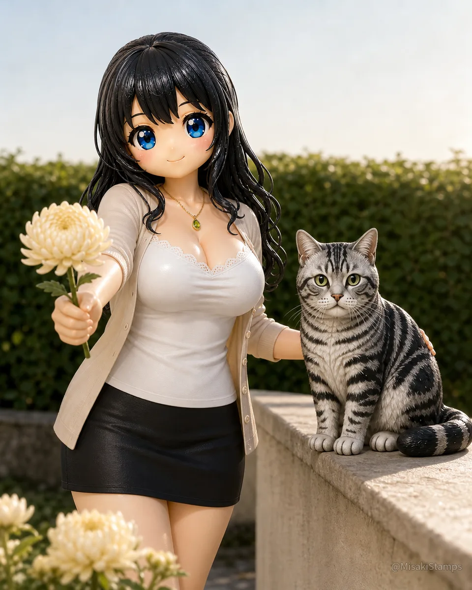 2026年9月9日、朝08:07に作ったMisaki。クレイ風3Dイラスト。