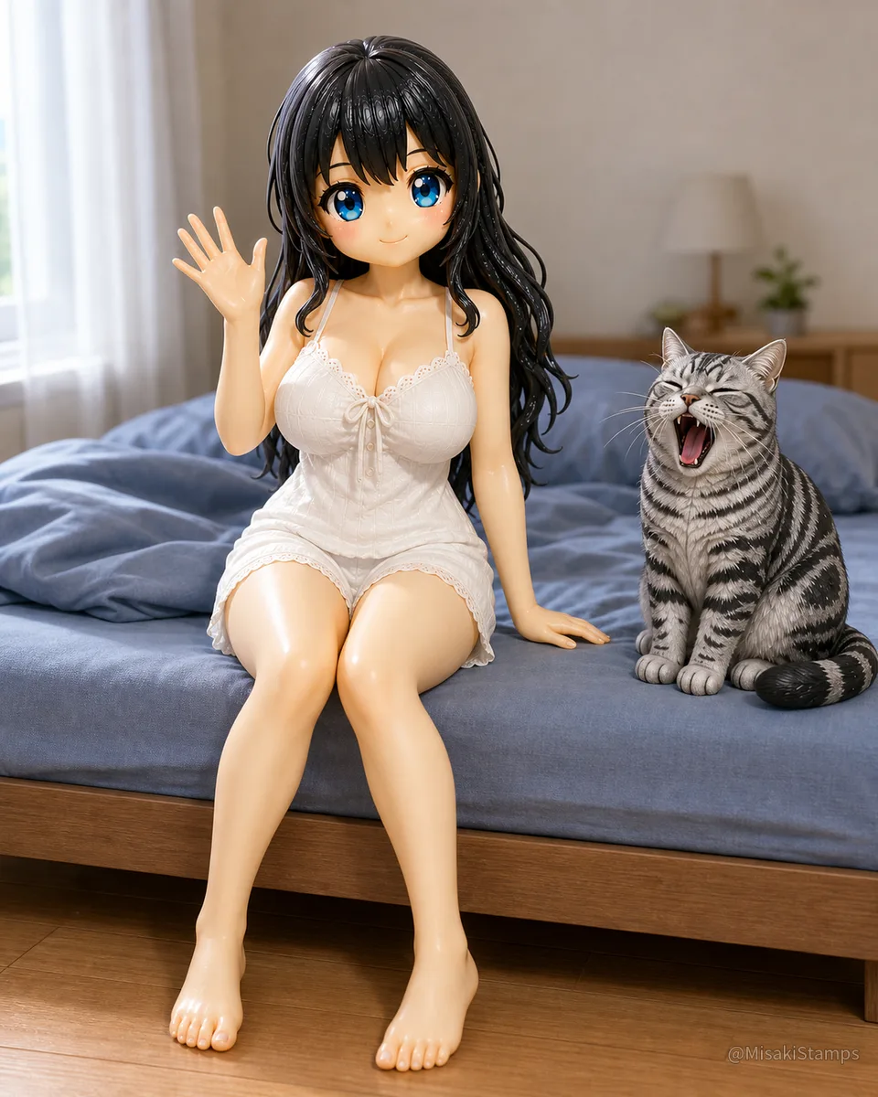 2026年9月11日、朝09:32に作ったMisaki。クレイ風3Dイラスト。