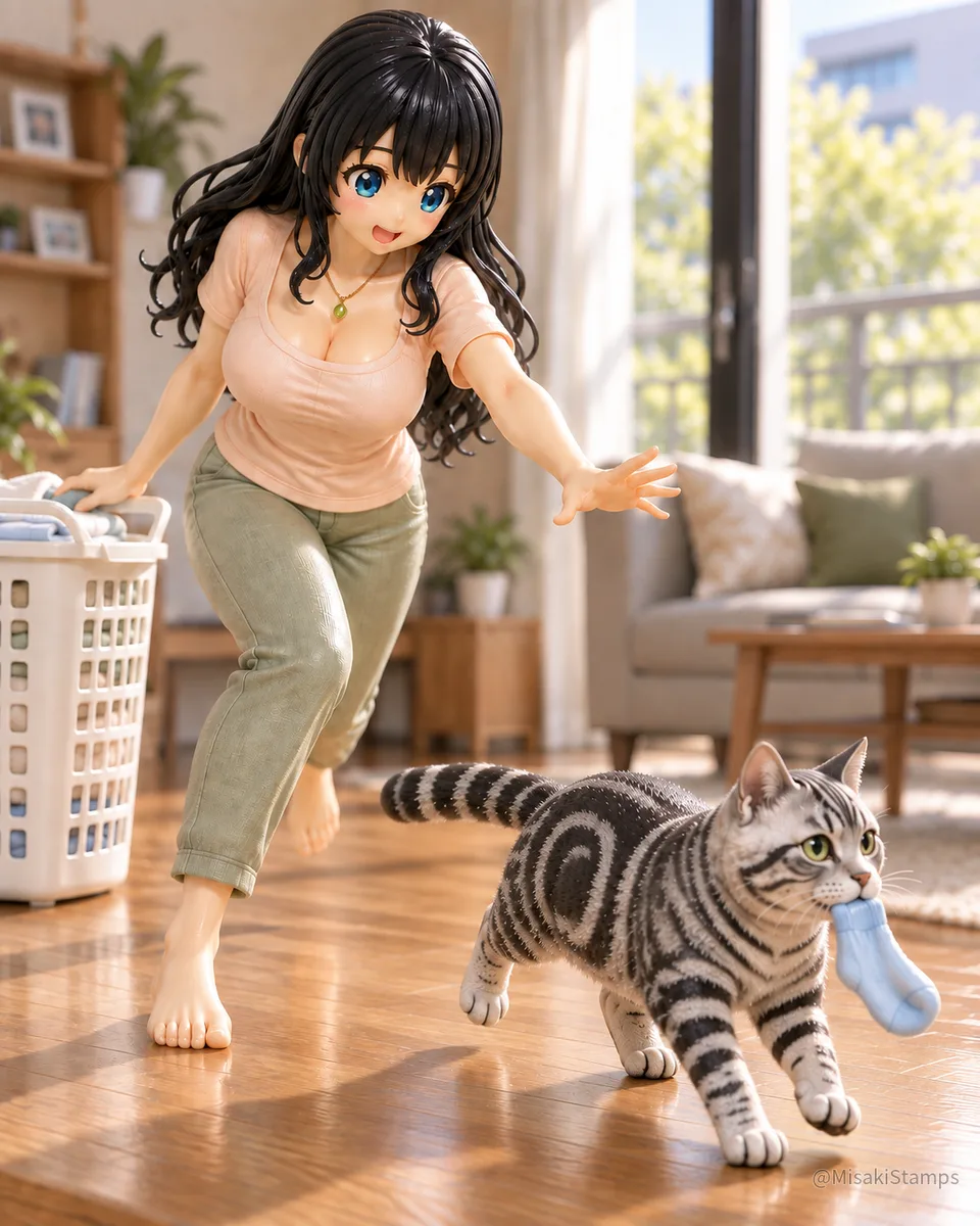 2026年9月15日、朝09:27に作ったMisaki。クレイ風3Dイラスト。