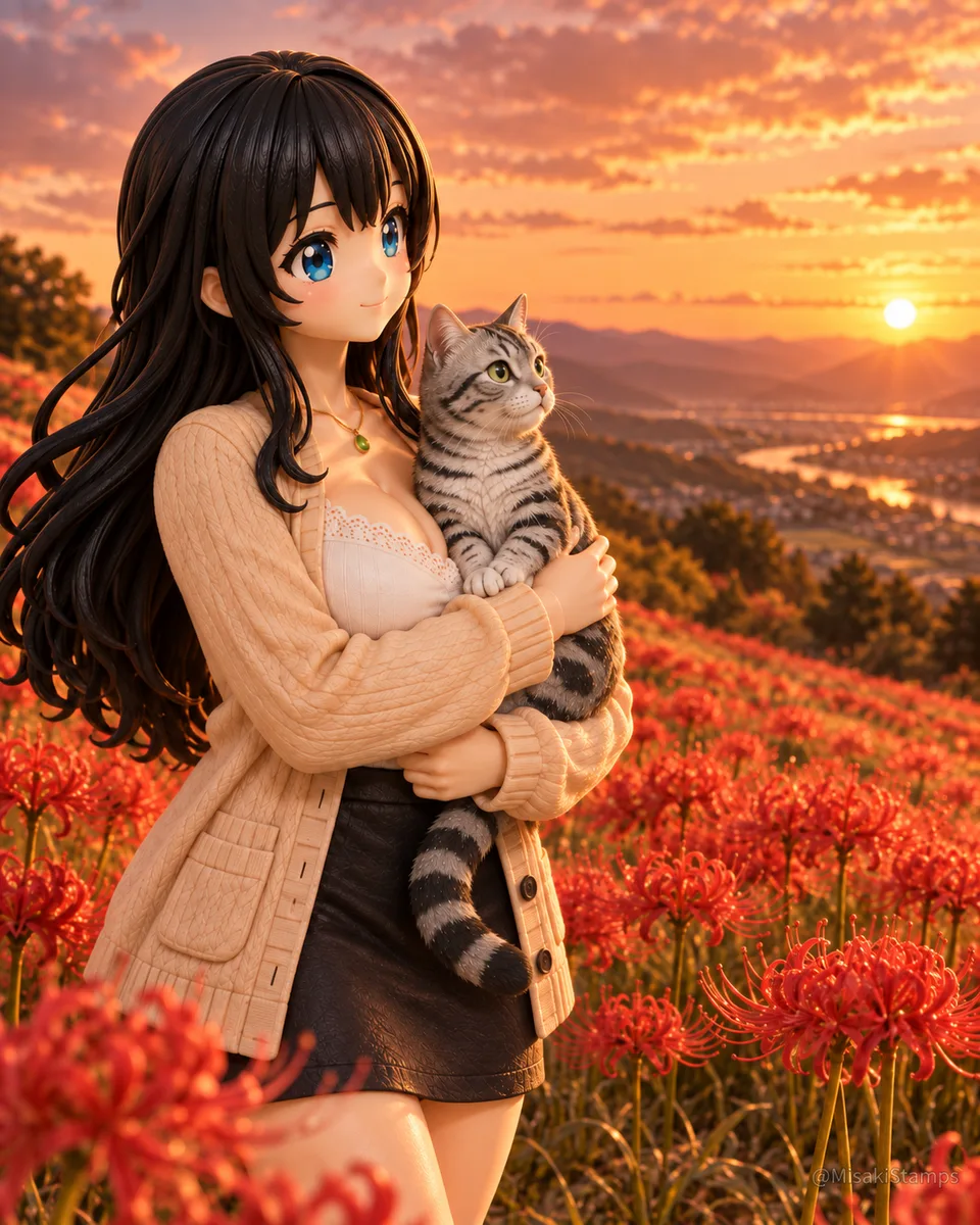 2026年9月19日、夜22:24に作ったMisaki。クレイ風3Dイラスト。