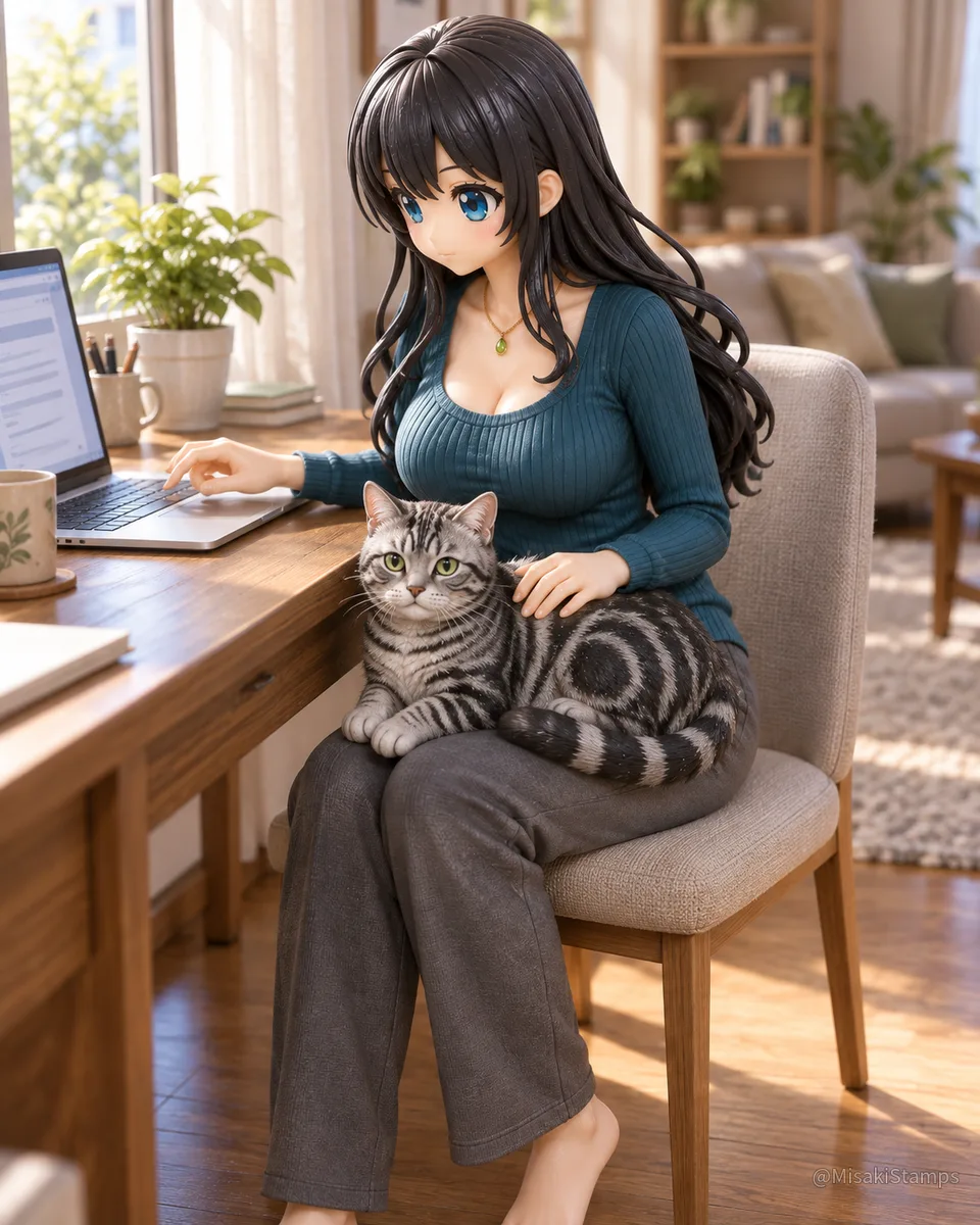 2026年9月22日、朝09:18に作ったMisaki。クレイ風3Dイラスト。