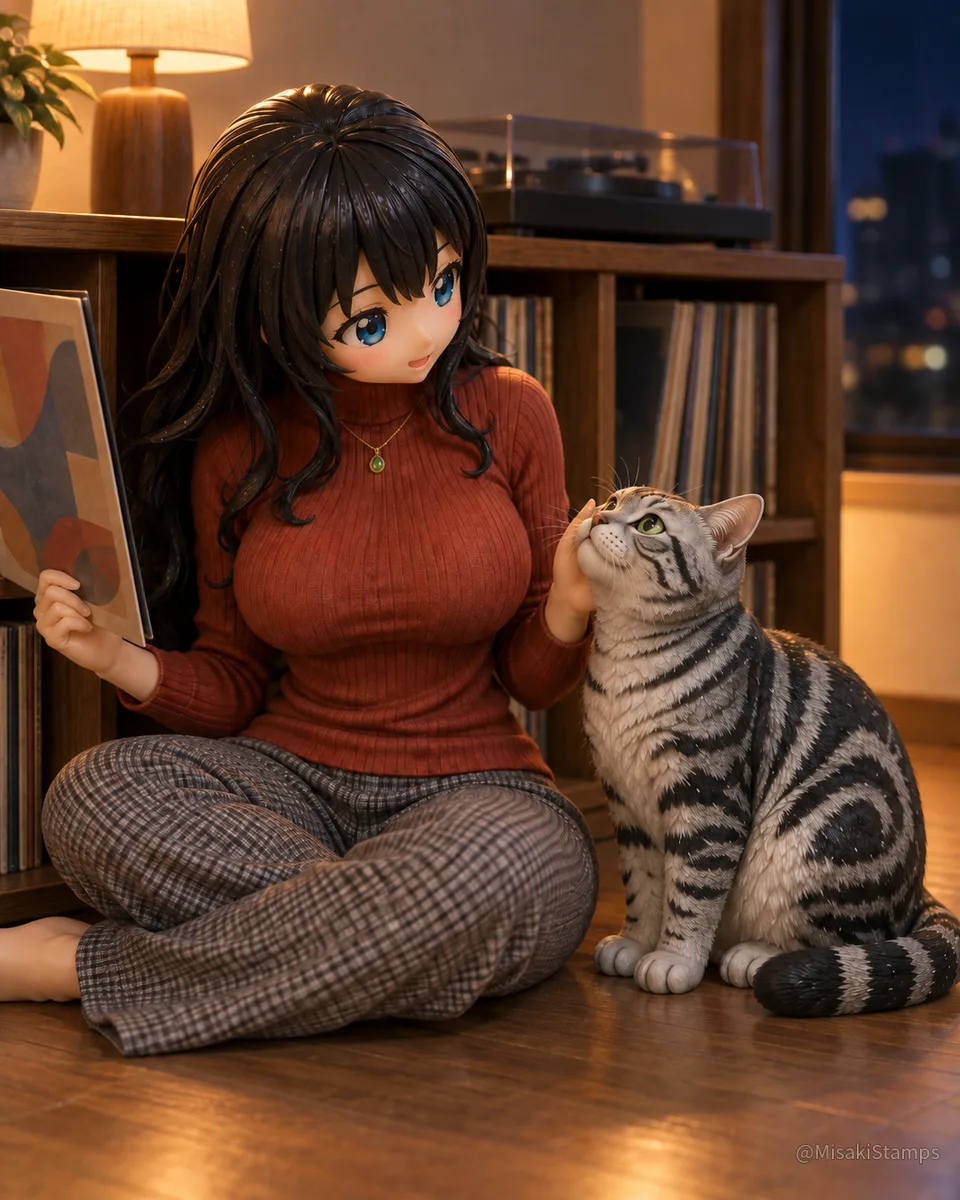 2026年9月24日、夜18:19に作ったMisaki。クレイ風3Dイラスト。