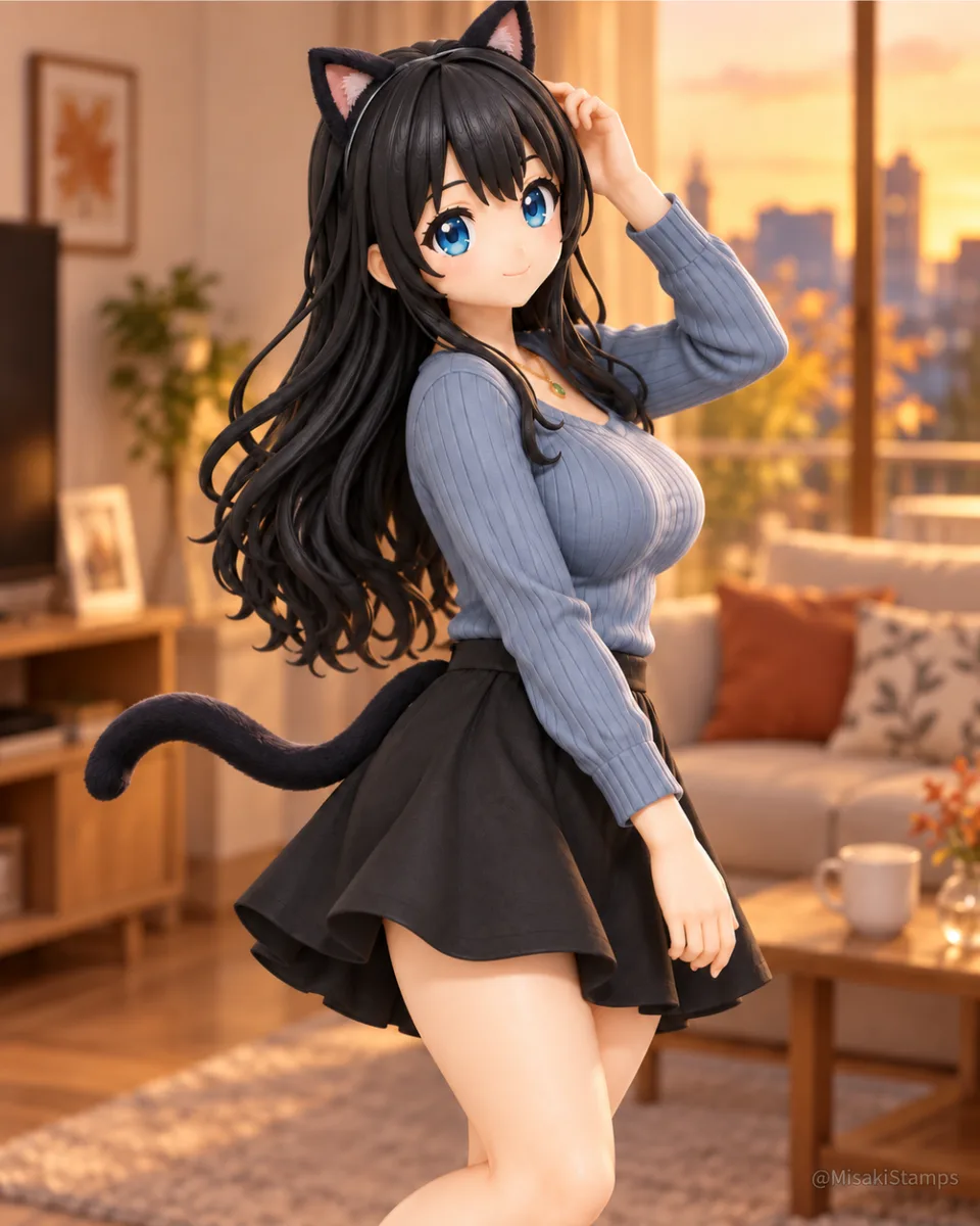 2026年9月25日、夜23:48に作ったMisaki。クレイ風3Dイラスト。