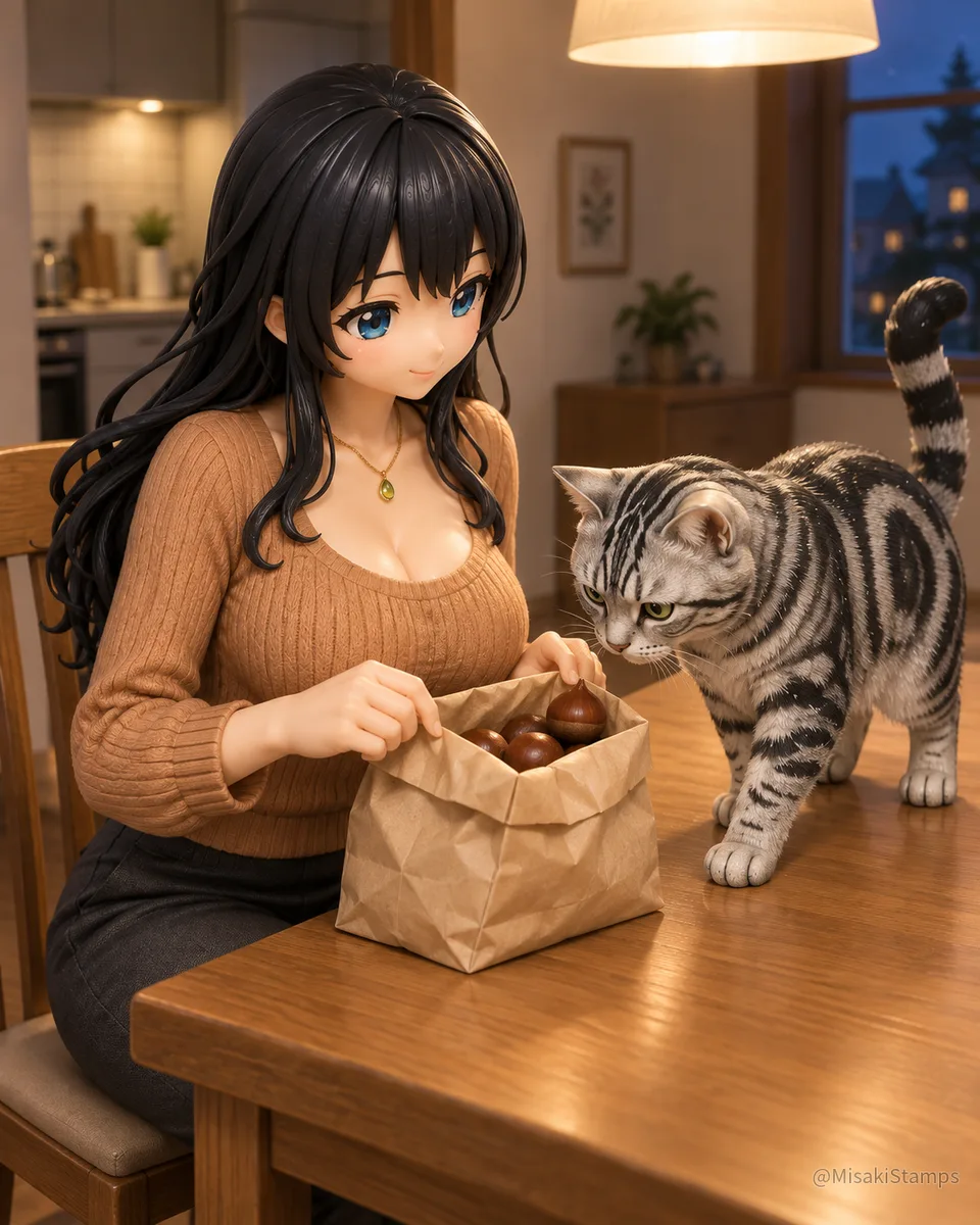 2026年9月25日、夜18:18に作ったMisaki。クレイ風3Dイラスト。