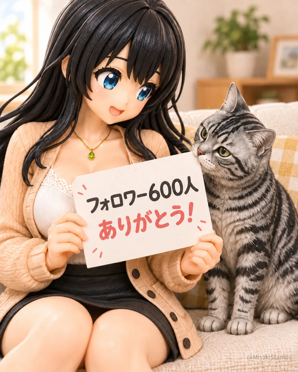2026年9月27日、朝09:50に作ったMisaki。クレイ風3Dイラスト。