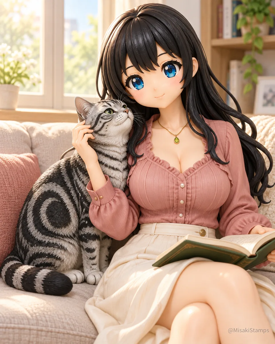 2026年9月28日、朝06:20に作ったMisaki。クレイ風3Dイラスト。