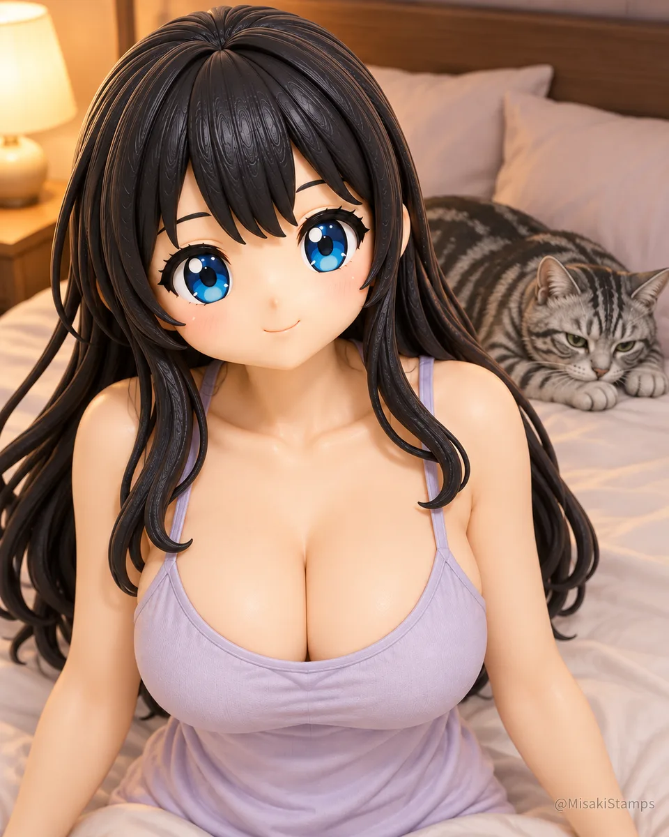 2026年9月28日、夜21:27に作ったMisaki。クレイ風3Dイラスト。
