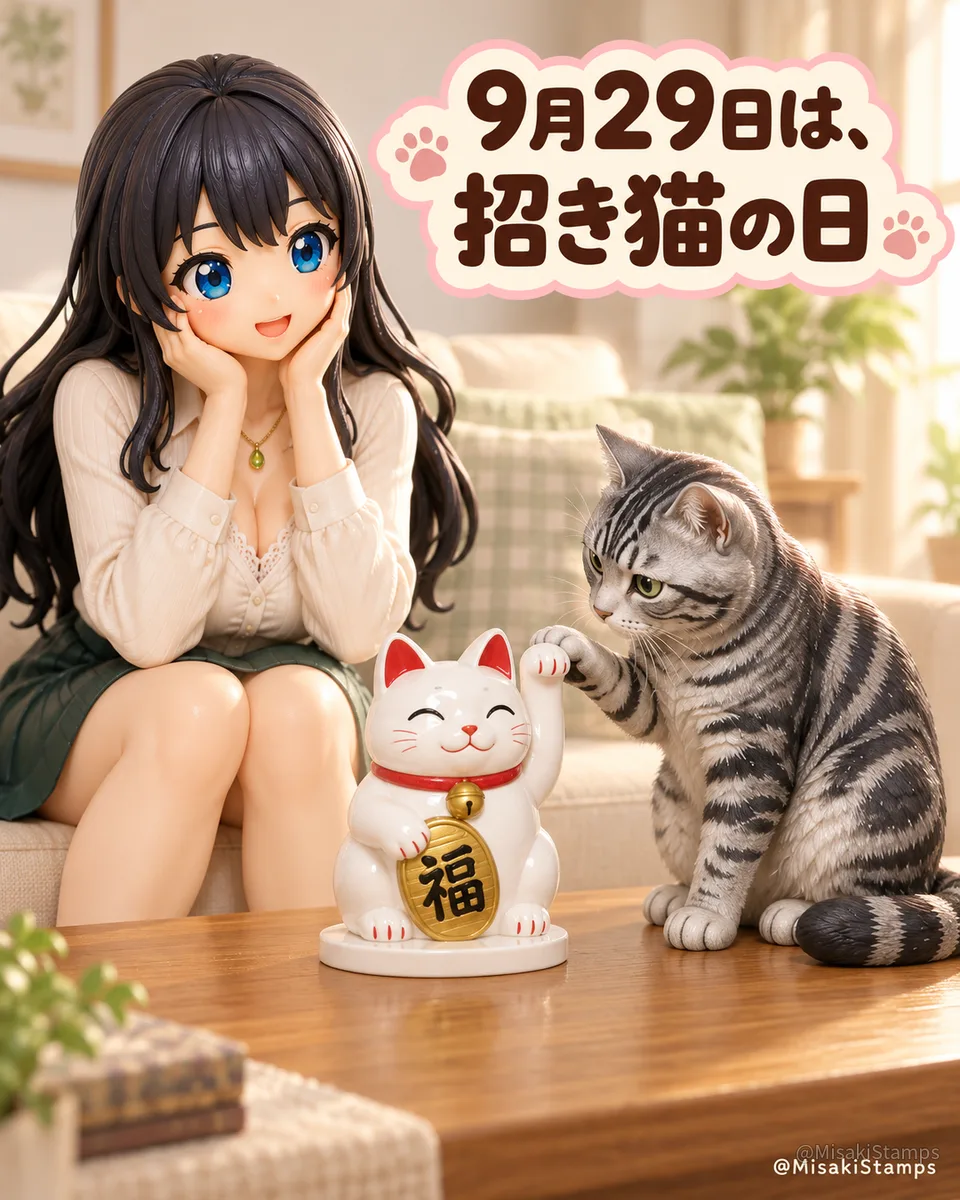2026年9月29日、昼14:48に作ったMisaki。クレイ風3Dイラスト。