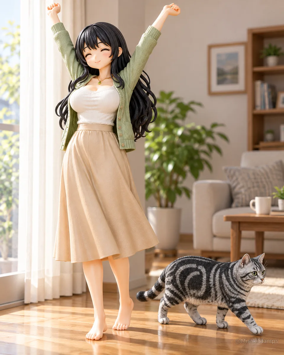 2026年9月30日、朝10:24に作ったMisaki。クレイ風3Dイラスト。