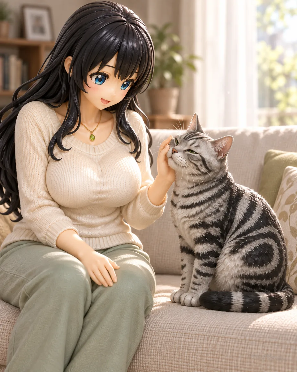 2026年10月3日、朝09:38に作ったMisaki。クレイ風3Dイラスト。