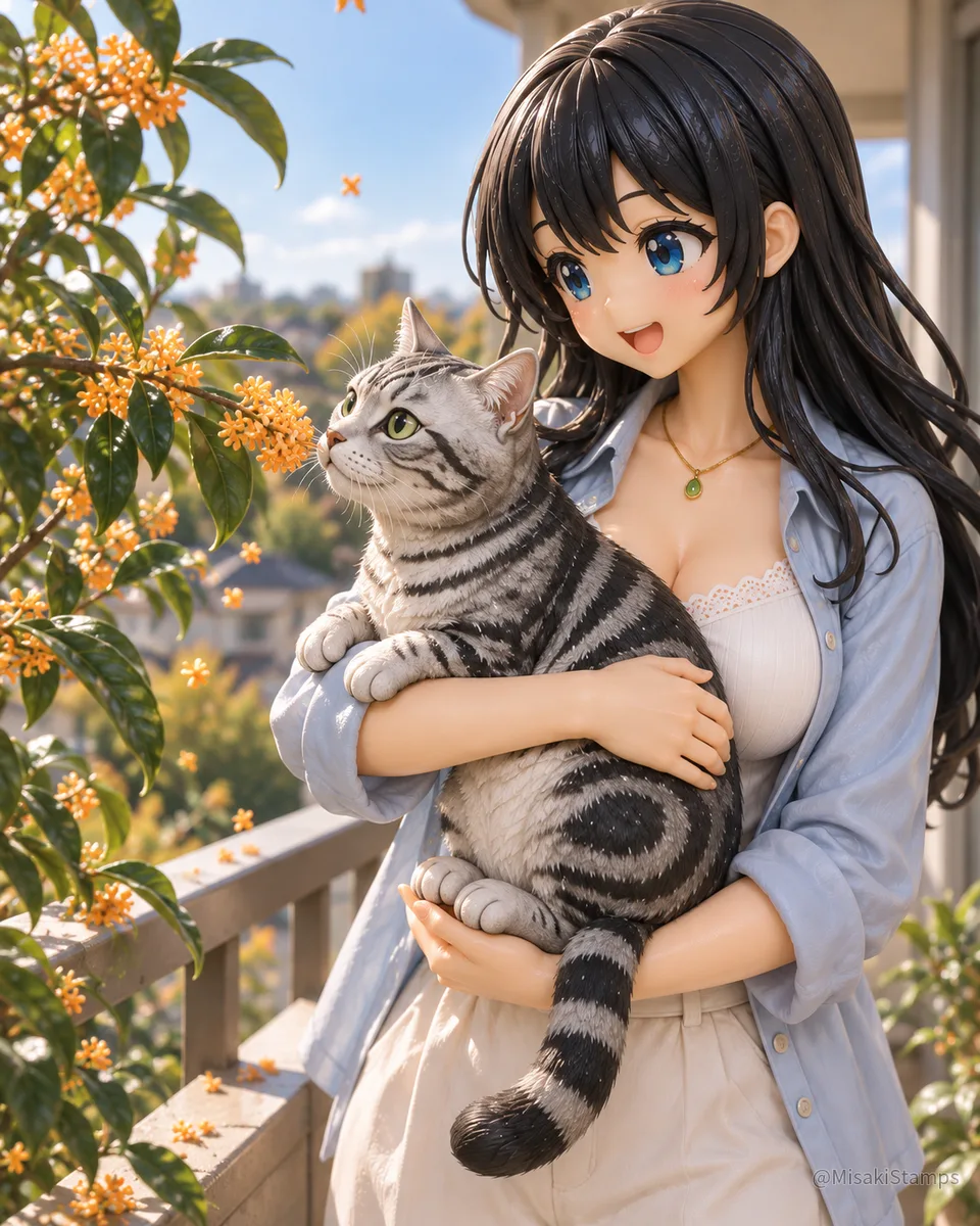 2026年10月4日、朝10:01に作ったMisaki。クレイ風3Dイラスト。
