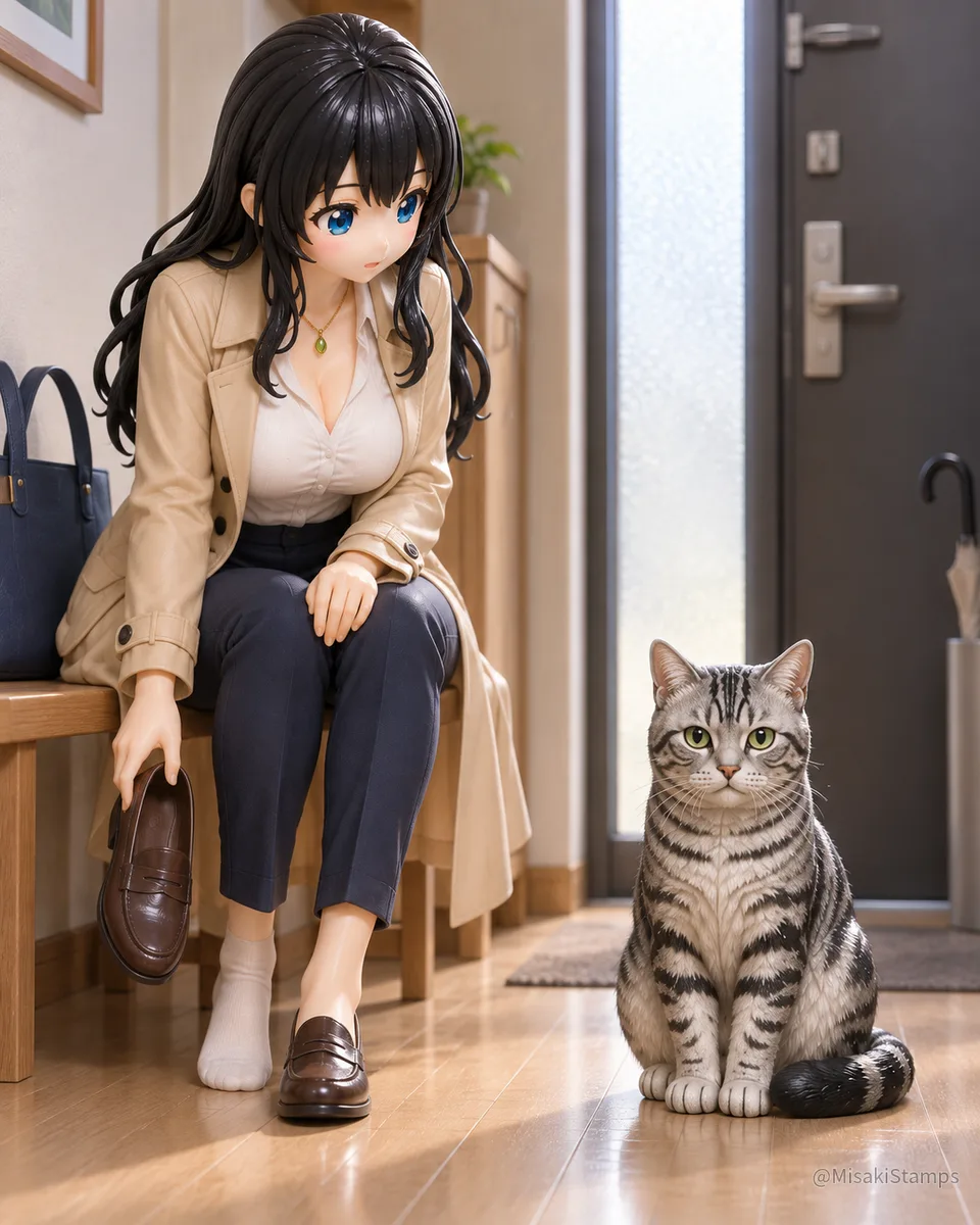 2026年10月5日、朝08:23に作ったMisaki。クレイ風3Dイラスト。