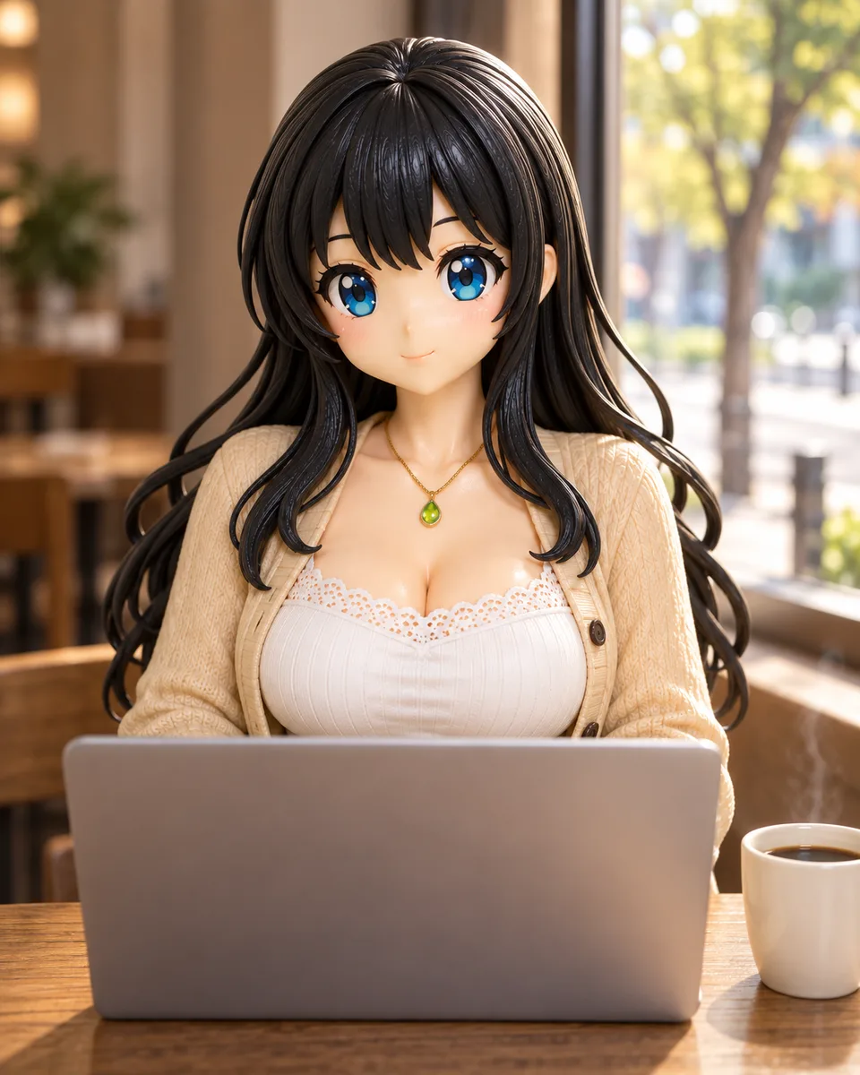 2026年10月8日、朝07:31に作ったMisaki。クレイ風3Dイラスト。