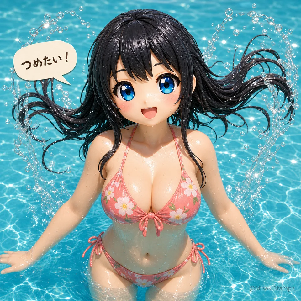 2026年8月2日、昼12:21に作ったMisaki。クレイ風3Dイラスト。