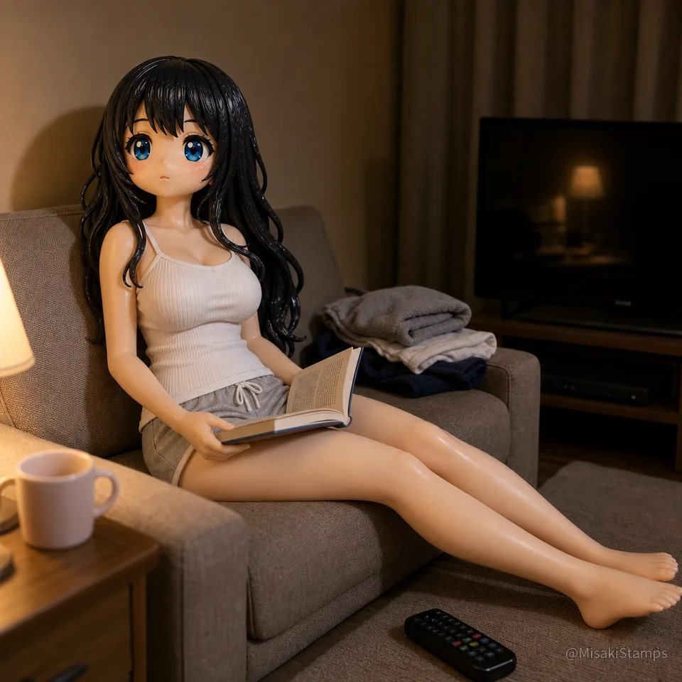 2026年8月9日、夜22:39に作ったMisaki。クレイ風3Dイラスト。