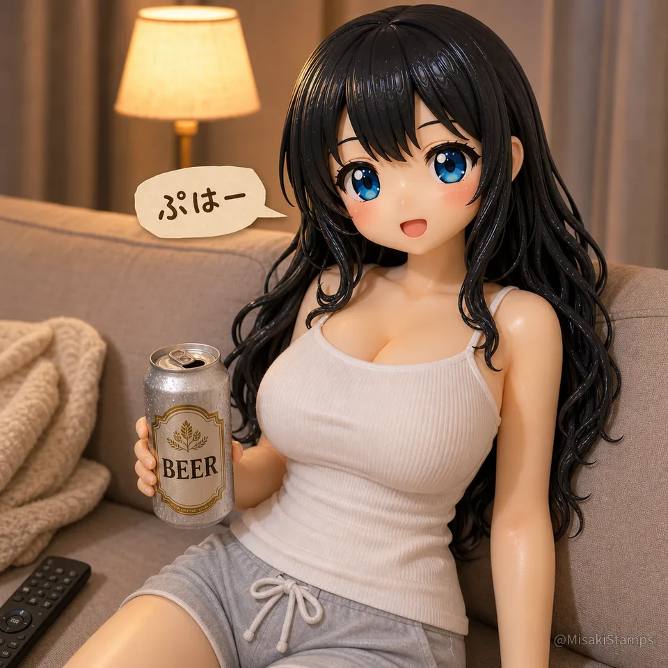 2026年8月10日、昼16:34に作ったMisaki。クレイ風3Dイラスト。