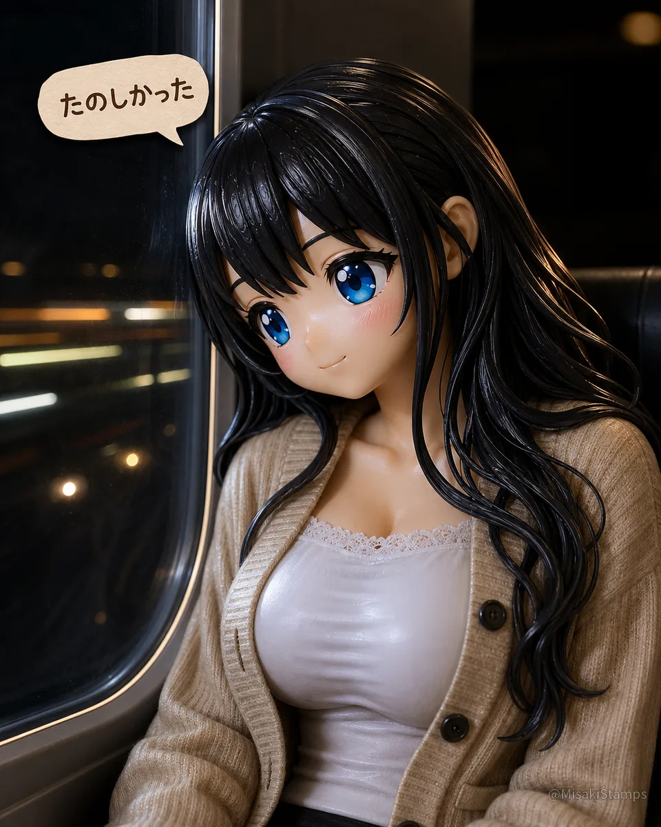 2026年8月16日、夜19:43に作ったMisaki。クレイ風3Dイラスト。