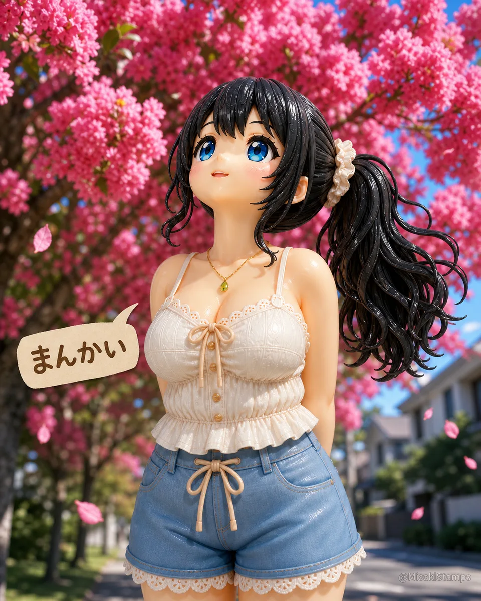 2026年8月17日、朝06:26に作ったMisaki。クレイ風3Dイラスト。