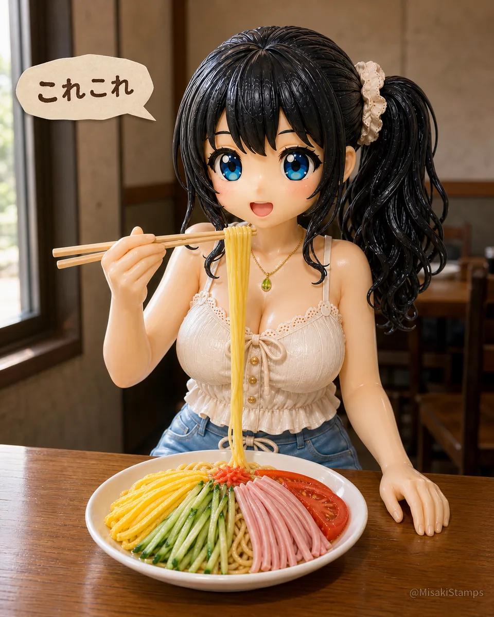 2026年8月17日、朝10:19に作ったMisaki。クレイ風3Dイラスト。