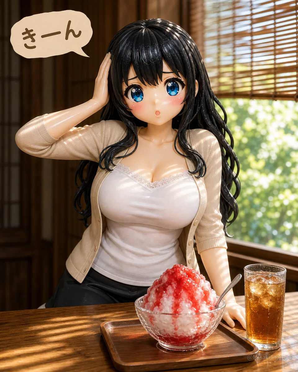 2026年8月18日、昼14:23に作ったMisaki。クレイ風3Dイラスト。