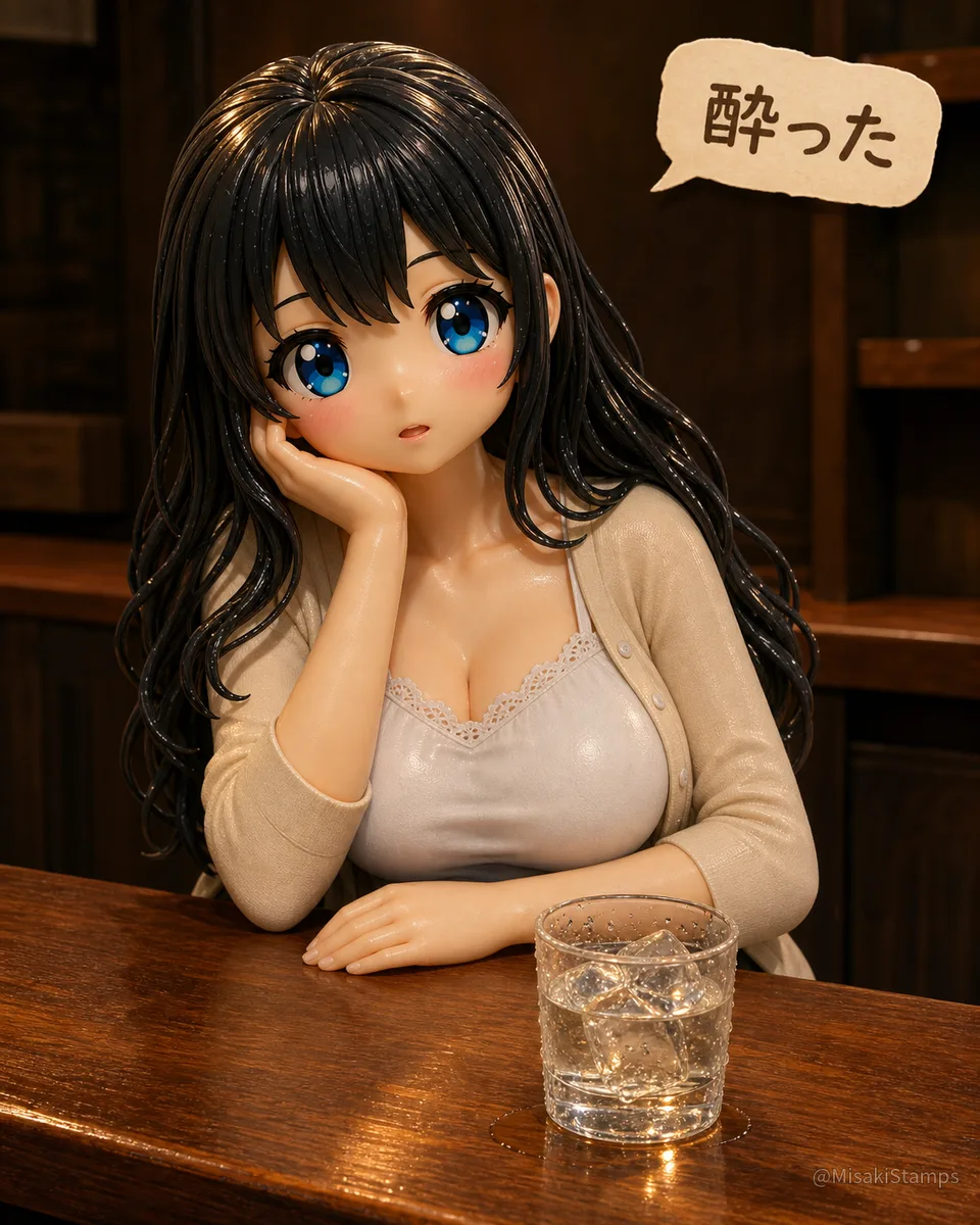 2026年8月18日、夜21:59に作ったMisaki。クレイ風3Dイラスト。