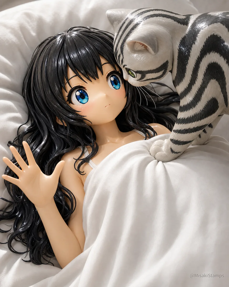 2026年8月22日、朝07:58に作ったMisaki。クレイ風3Dイラスト。