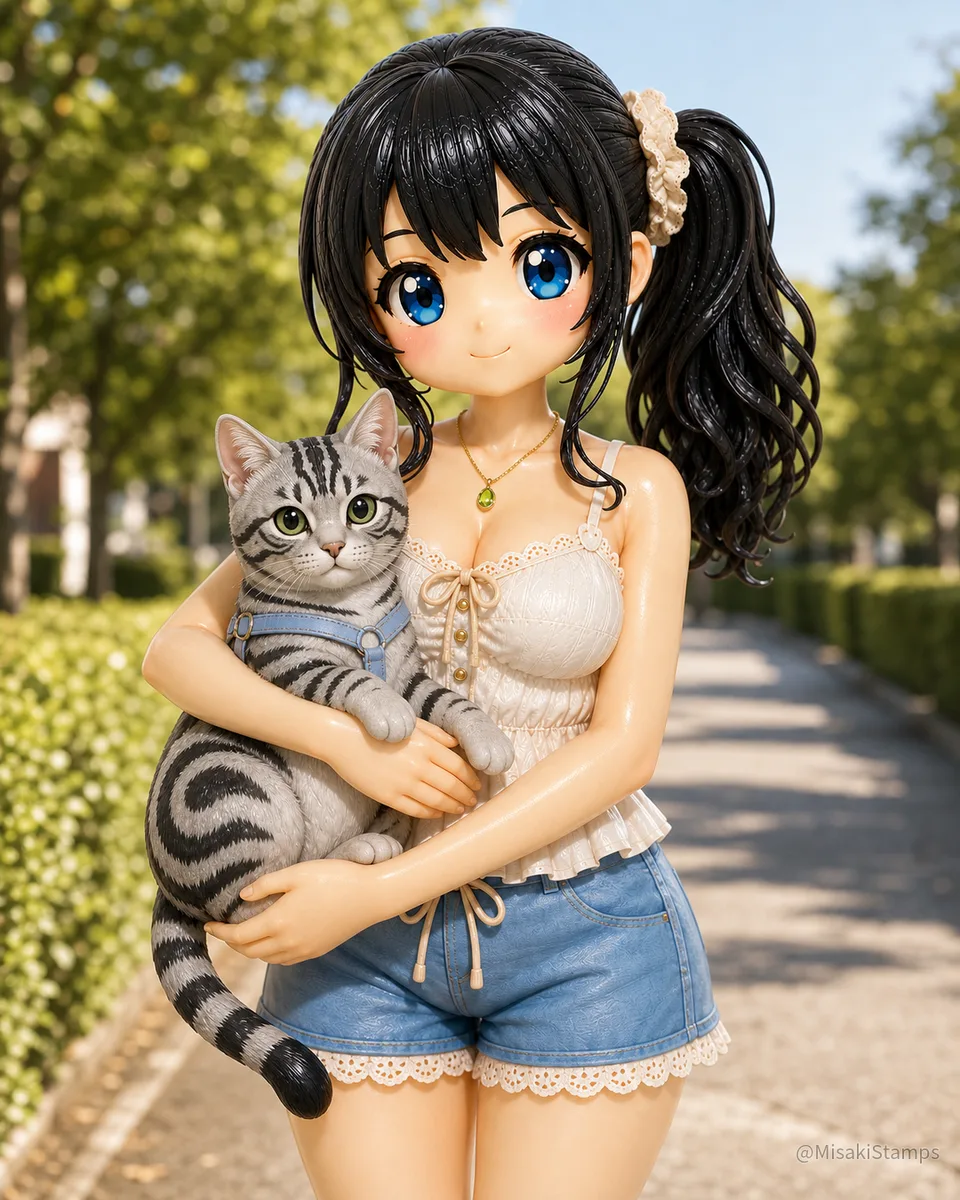2026年8月24日、朝08:48に作ったMisaki。クレイ風3Dイラスト。
