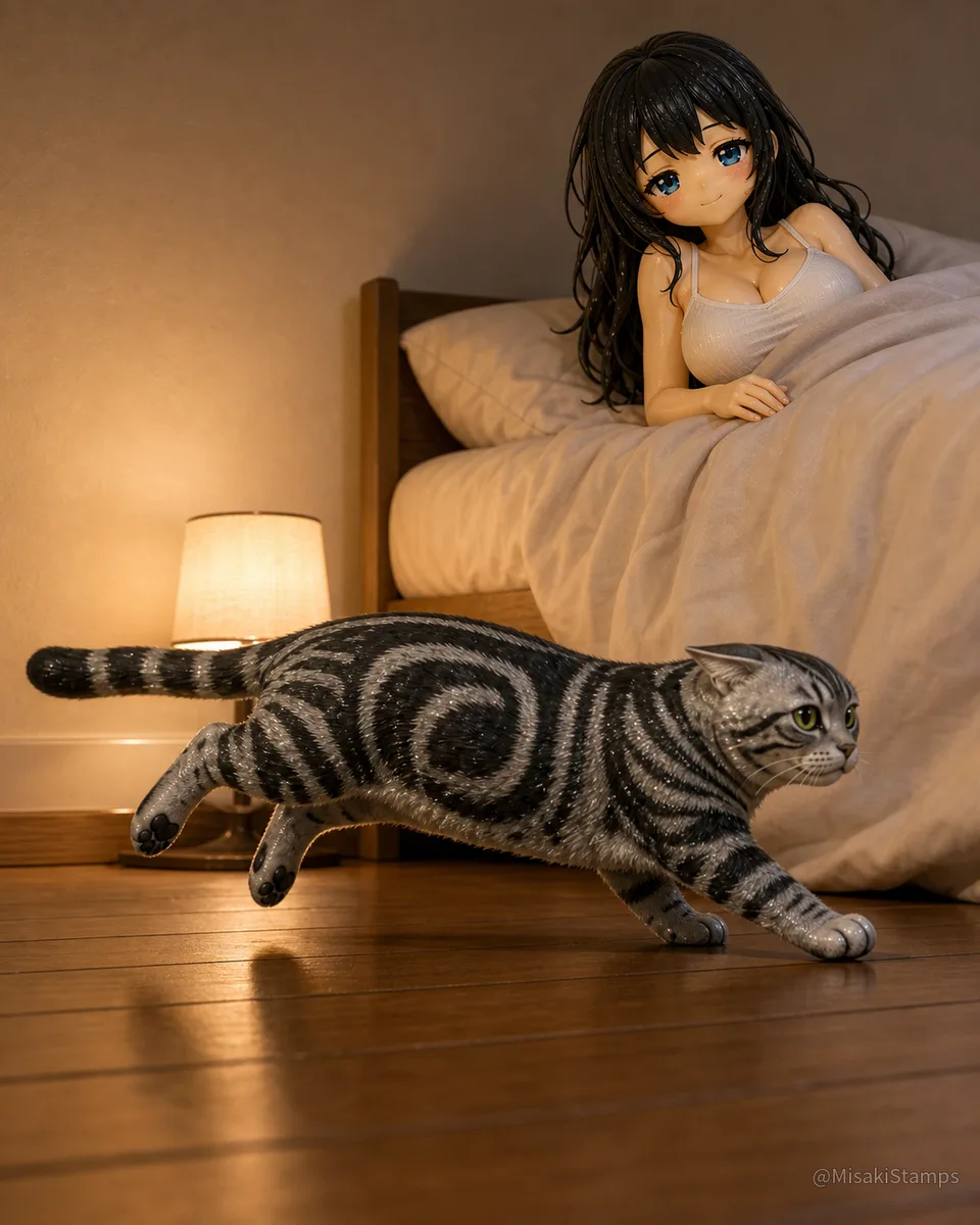 2026年8月25日、夜21:56に作ったMisaki。クレイ風3Dイラスト。
