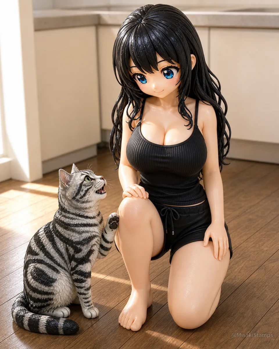 2026年8月27日、朝08:38に作ったMisaki。クレイ風3Dイラスト。