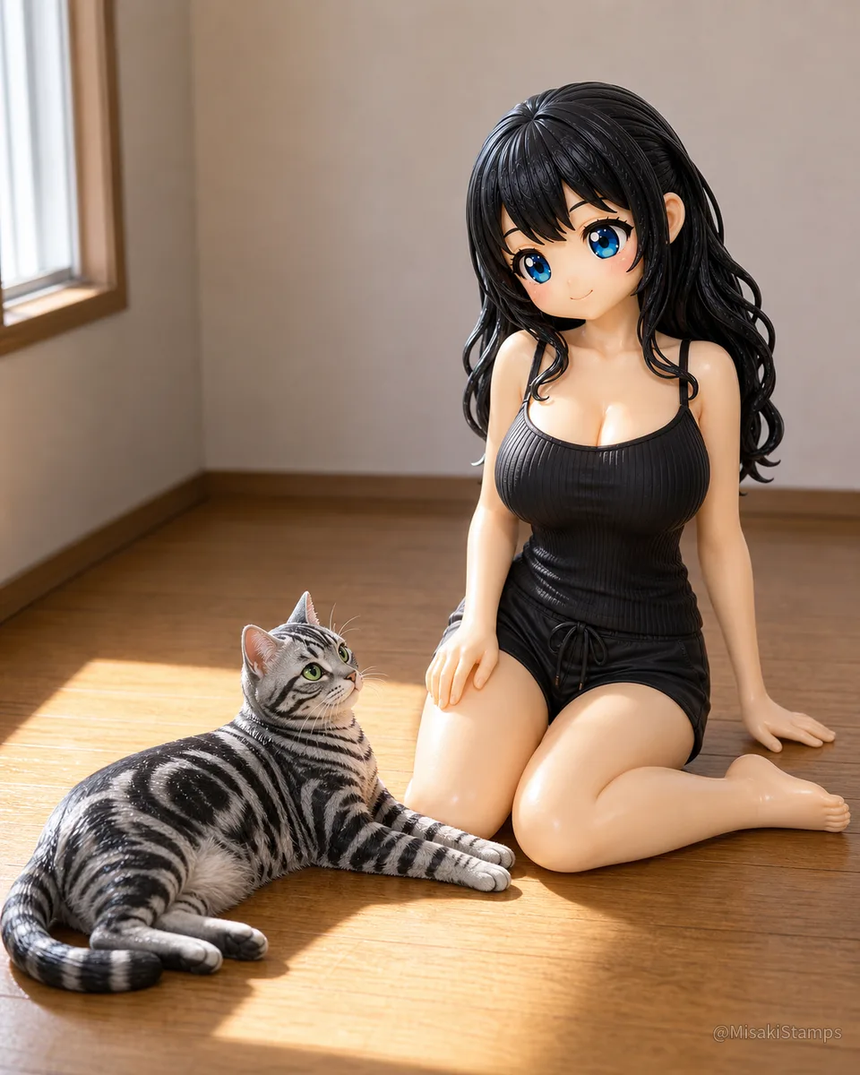 2026年8月28日、朝08:12に作ったMisaki。クレイ風3Dイラスト。
