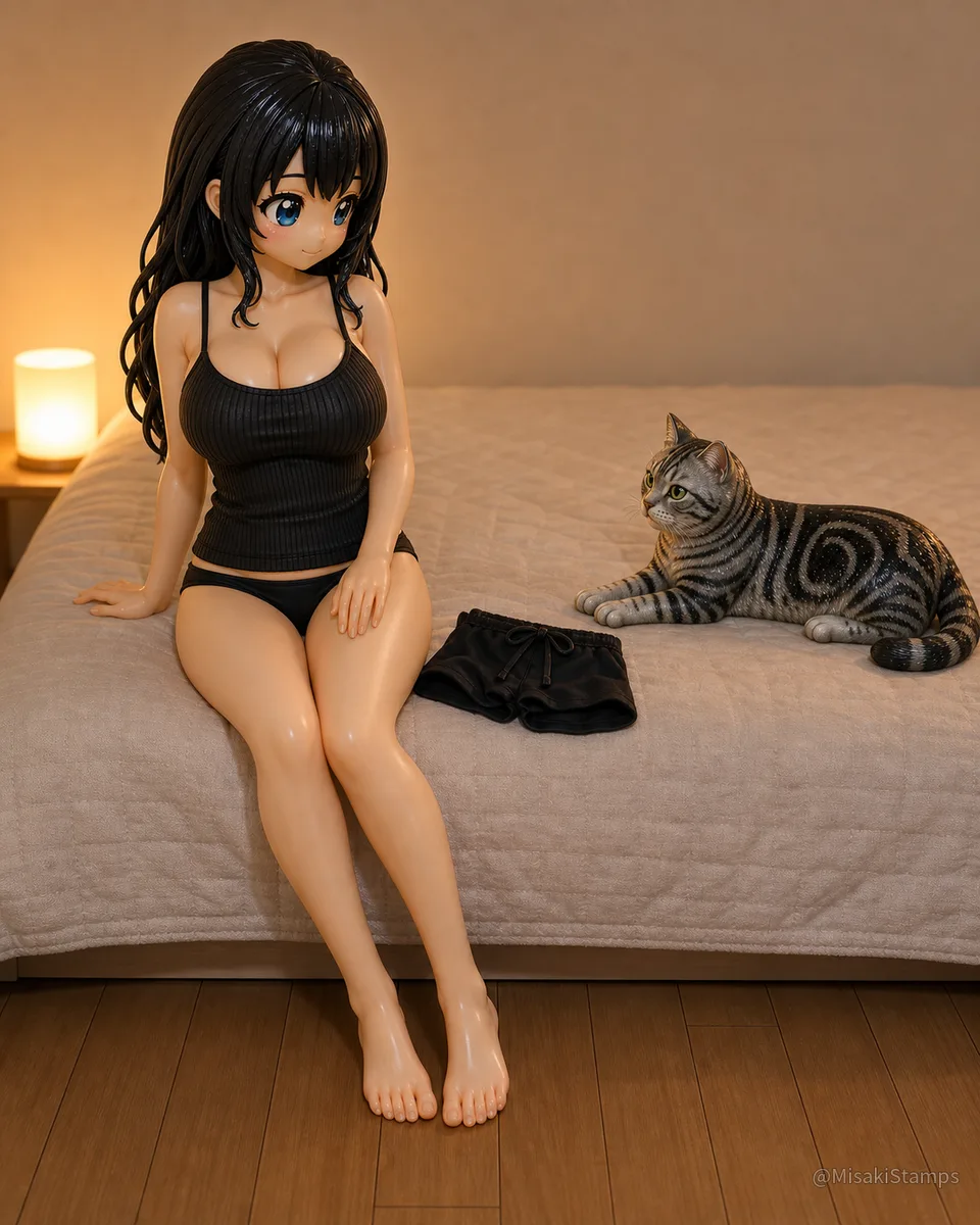 2026年8月28日、昼16:05に作ったMisaki。クレイ風3Dイラスト。