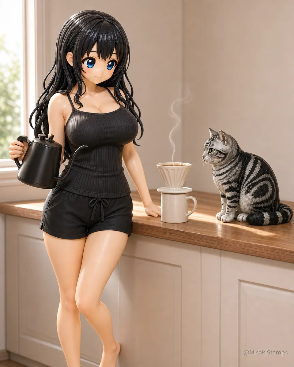 2026年8月29日、朝08:22に作ったMisaki。クレイ風3Dイラスト。