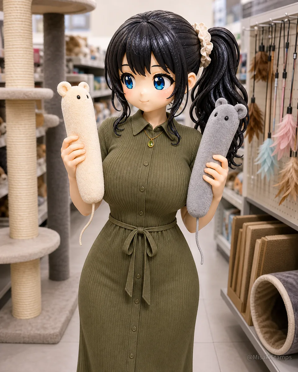 2026年8月30日、夜18:18に作ったMisaki。クレイ風3Dイラスト。