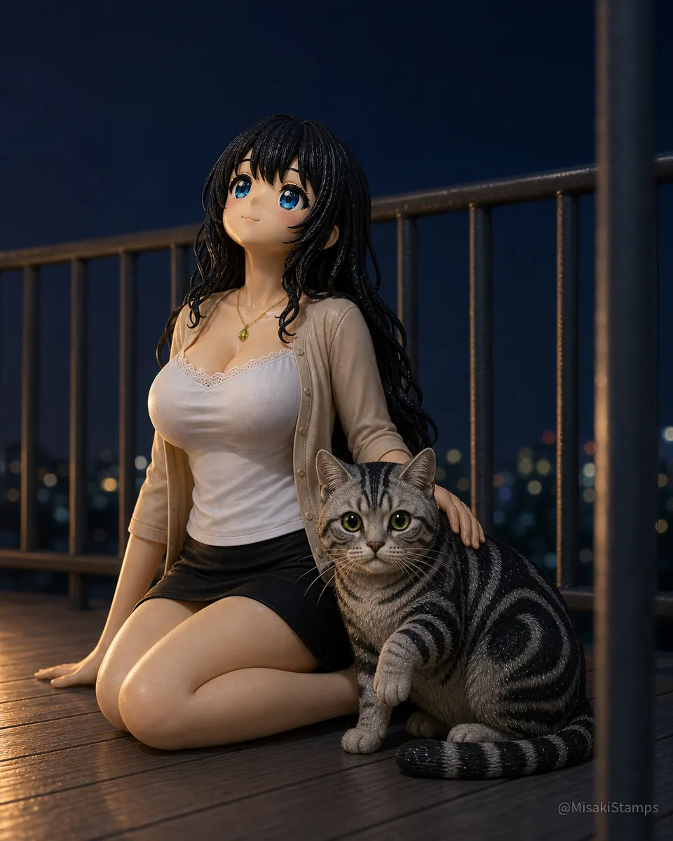 2026年9月2日、夜20:51に作ったMisaki。クレイ風3Dイラスト。