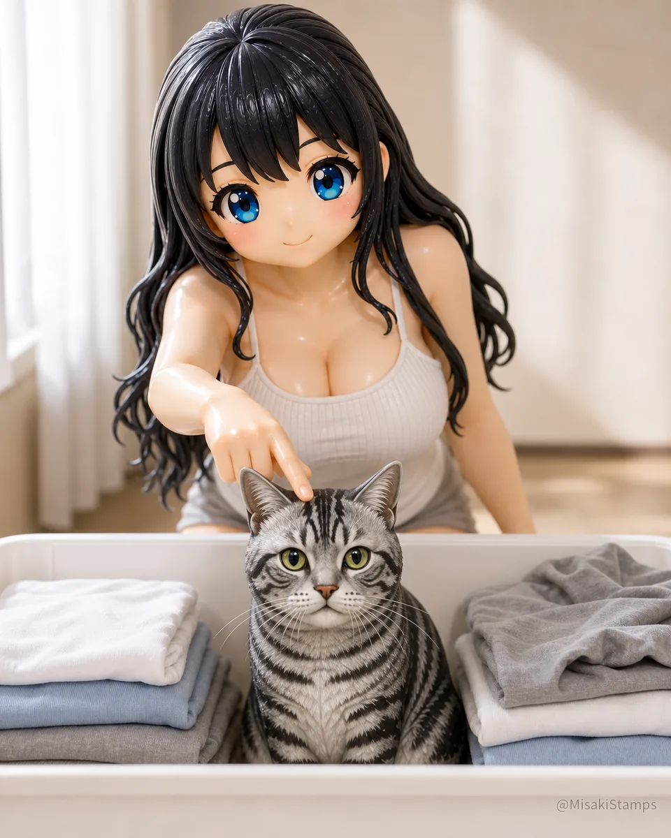 2026年9月3日、朝07:46に作ったMisaki。クレイ風3Dイラスト。