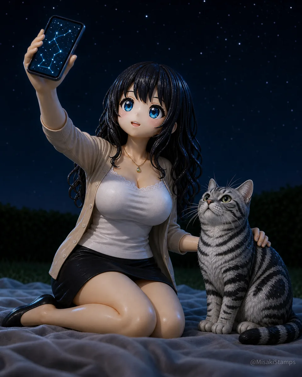 2026年9月5日、夜21:39に作ったMisaki。クレイ風3Dイラスト。